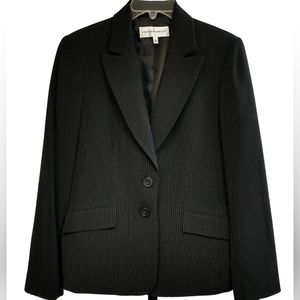 Jones NY Suit Blazer Jacket Black Pinstripe Size 10 NWOT